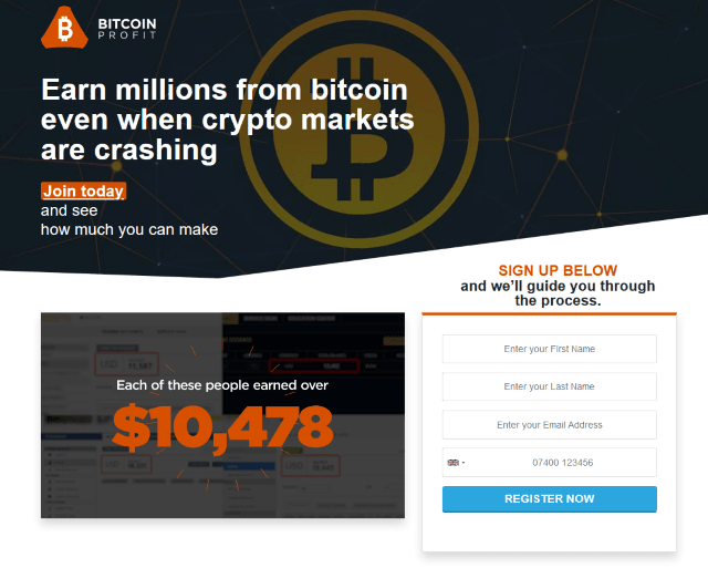 Bitcoin-Profit-app-startpagina
